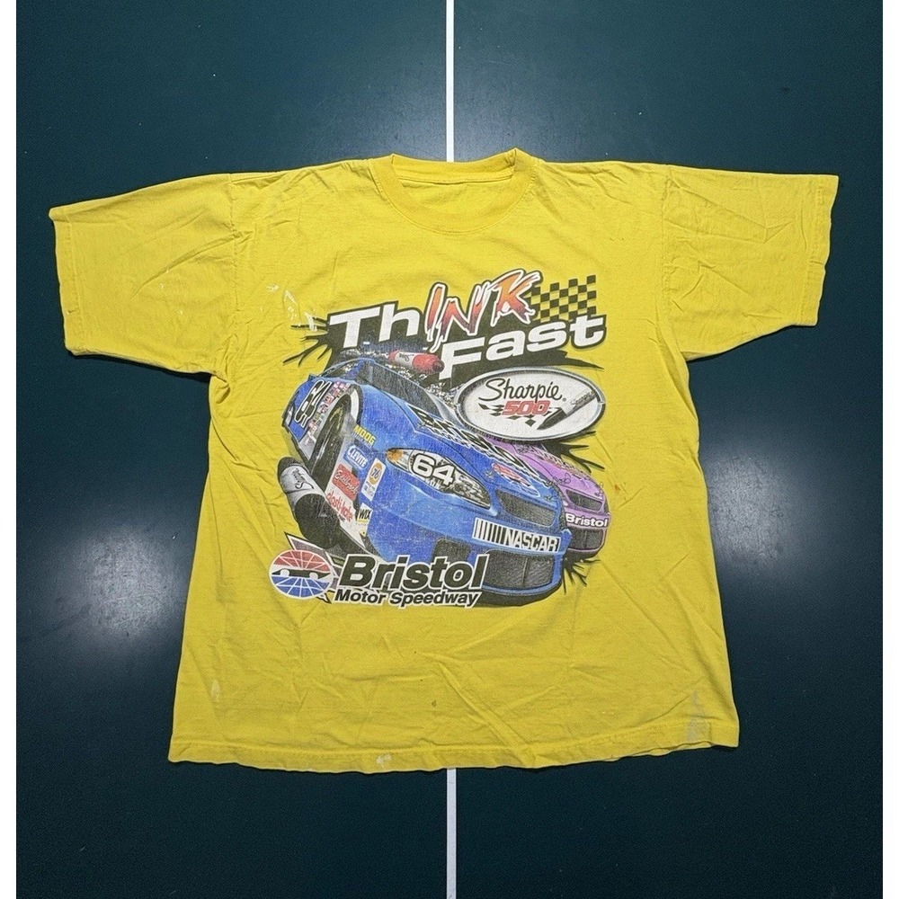 Vintage 2002 Bristol Sharpie 500 T Shirt Men XL Nascar Racing Motor Speedway Car